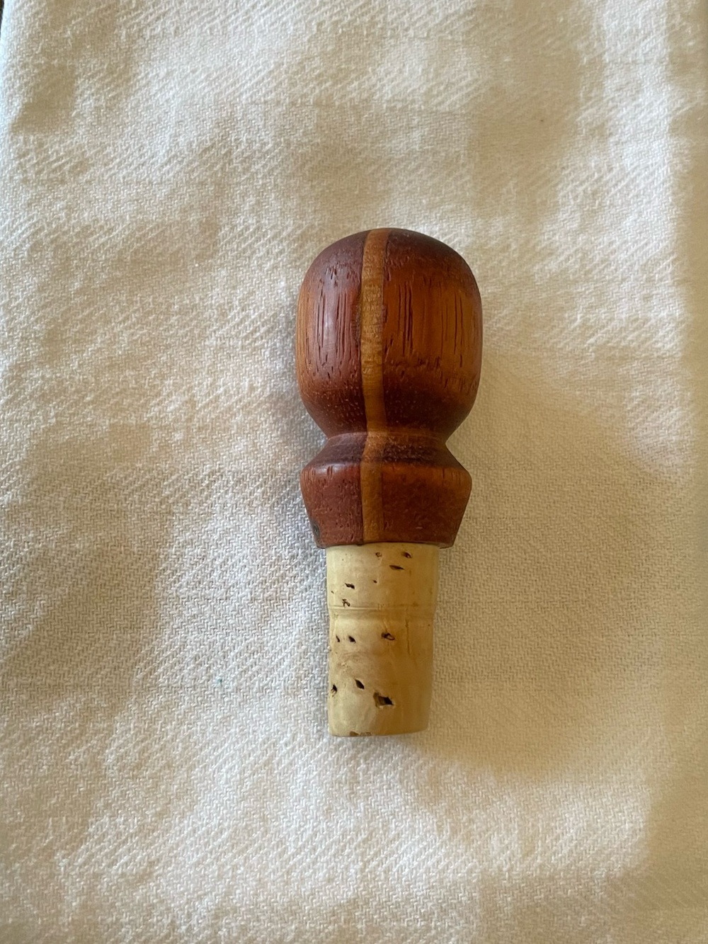 Hand Turned Mahogany Bottle Stopper
